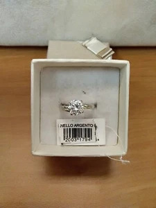 Raffinato Anello Solitario in Argento 925 con Brillante zirconia cubic 1794 - Imagen 1 de 4