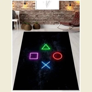 Playstation Gamer Room rug, Game Decor Rug, Game Mat, Chair Rug, Ps Pattern Rug - Picture 1 of 12