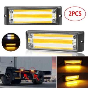 Barra de luz estroboscópica intermitente de peligro de advertencia de emergencia amarillo ámbar COB de 2 piezas - Imagen 1 de 15