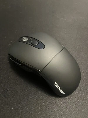 Folding Wireless Optical Mouse TECKNET 2.4G Portable with USB Dongle Black - Image 1 of 3
