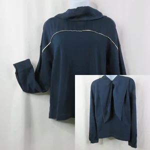 Top Zara Trafulac Tejido Talla M NUEVO Elegante Cuello en Contraste Azul Marino Pullover - Imagen 1 de 12