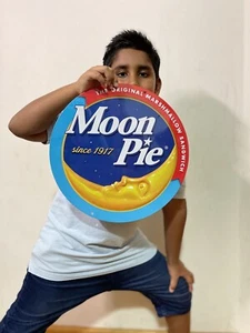 3D Embossed blue moon tin sign. size-18.5"x14" - Picture 1 of 3