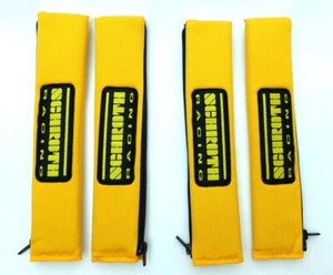4 Stück Schroth 2 Zoll 50mm Gurtpolster Racing Aufnäher Gurtschoner gelb - Bild 1 von 1