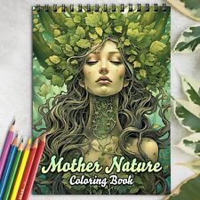 Mother Nature Spiral-Bound Coloring Book for Adults for Stress Relief and Relax