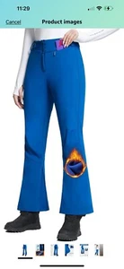 BALEAF Women's Fleece Lined Pants Water Resistant Crossover Flare Ski Pants Sz S - Picture 1 of 8