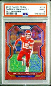 2020 Panini Prizm Patrick Mahomes FOTL Red Shimmer 20/35 SSP PSA 9 Mint KC Chief