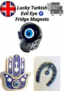 Lucky Turkish Evil Eye Fridge Magnets Blue Amulet Novelty Souvenir Kitchen Nazar - Picture 1 of 21