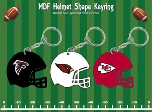 CASCO DE FÚTBOL AMERICANO LLAVERO EN FORMA MDF CARDENALES JEFES GIGANTES HALCONES METS - Imagen 1 de 29