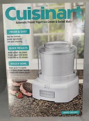 cuisinart frozen yogurt ice cream sorbet maker CIM-42PC New - Image 1 of 4