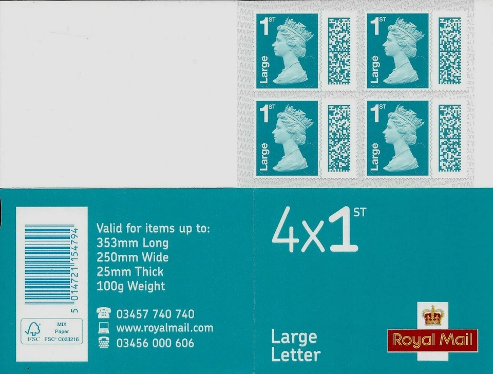 GB 2022 TF1 4 X 1ST CLASS LARGE PB-sL DATA MATRIX 03/11/21 BOOKLET - Image 1 of 1