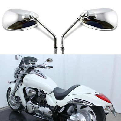 Pair Chromed Motorcycle Rearview Side Mirrors 10mm For Suzuki Boulevard M109r Foto 1 de 4