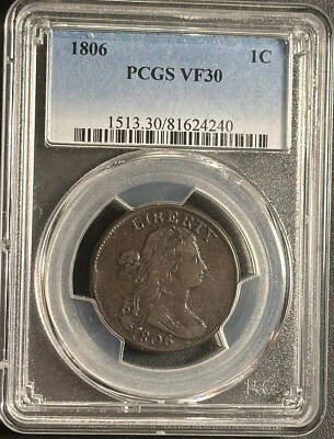 1806 Draped Bust Large Cent PCGS VF30 - Image 1 of 2
