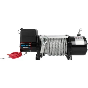 18000lbs Electric Winch 12V Steel Cable Truck Trailer Towing Off-Road SUV Black - Foto 1 di 15