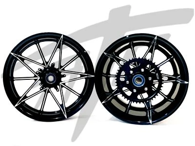NINJA STOCK SIZE BLACK CONTRAST CUT EMPIRE WHEELS 06-11 KAWASAKI NINJA ZX-14 Foto 1 de 4