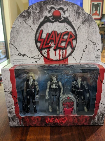 SLAYER Live Undead 3-Pack Reaction Figure Set Super7 Araya Jeff Hanneman King Cover
