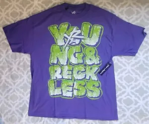 Young & Reckless Men's RECKLESS Purple w logos T-Shirt Size Medium CLASSIC & NEW - Picture 1 of 4