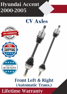 Nuevos ejes CV delanteros OE para Hyundai Accent 2000-2005 transmisión automática. Wa. de por vida Foto 1 de 4