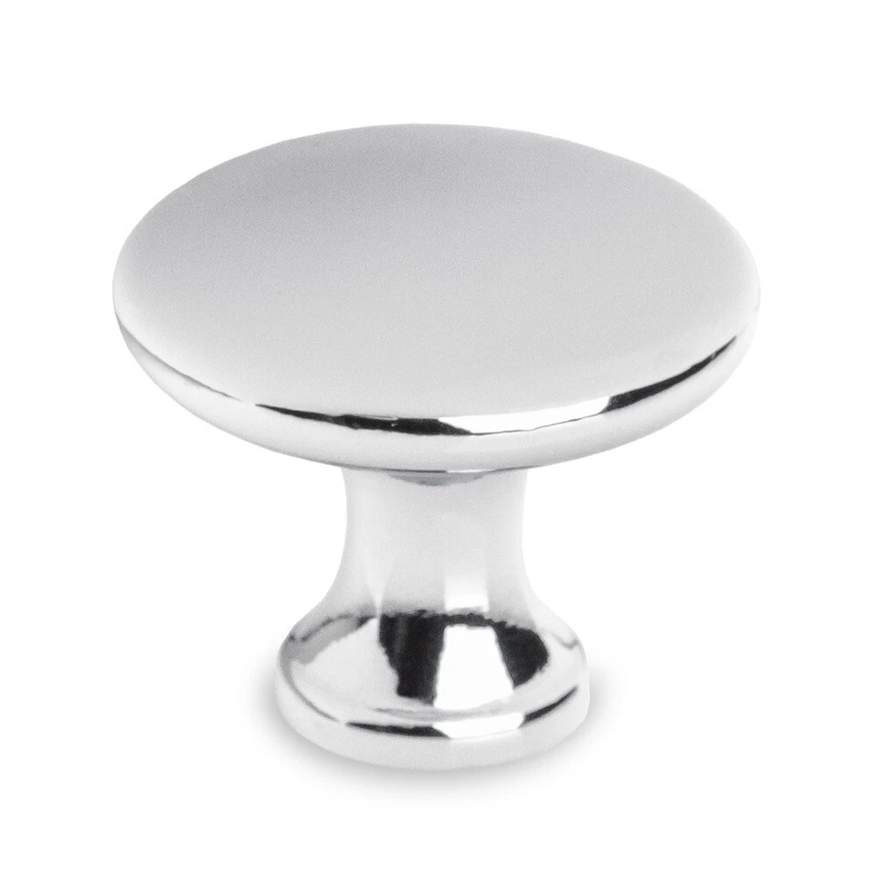 30mm Polished Chrome Cabinet Knob Pull Mushroom Button Silver Kitchen Bathroom - Image 1 of 1
