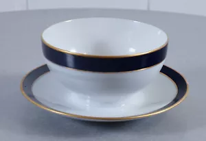 Salchichas de porcelana Eschenbach Baviera cuenco de salsa borde de cobalto borde dorado vintage - Imagen 1 de 2