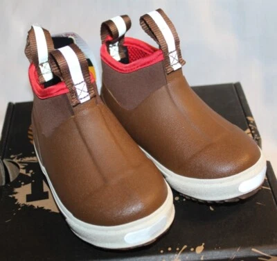 Novas botas infantis NOBLE OUTFITTERS marrom/vermelho Muds sapatos skimmers impermeáveis tamanho 8 - Imagem 1 de 4