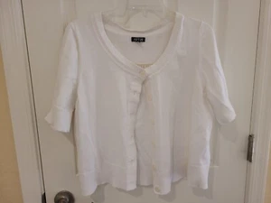 Apt. 9 "White Cropped Cardigan" Sweater - SZ. 1X - Picture 1 of 5