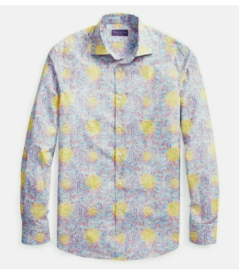 Ralph Lauren 紫色标签男式佩斯利印花纽扣运动礼服衬衫新品 — 第 1/2 张图片