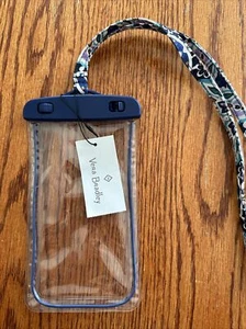Vera Bradley Waterproof Phone Pouch With Lanyard Lisbon Medallion Cool New NWT - Picture 1 of 7