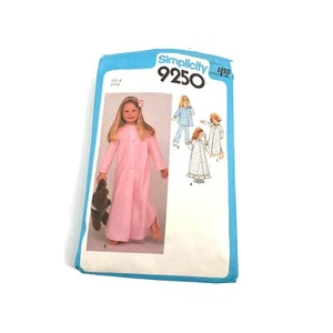 Vintage 1979 Simplicity 9250 Sewing Pattern Nightgown Sleeping Dress 6 Girls - Picture 1 of 6