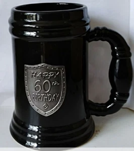 Vidori Black Beer Tankard - 60th Birthday - Picture 1 of 1