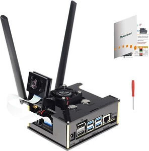 Estuche de acrílico (negro) para kit de desarrollador Jetson Nano con soporte para cámara + ventilador PWM - Imagen 1 de 10