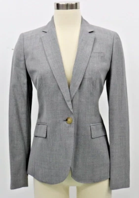 Blazer Campbell Traveler gris lana italiana talla 2 J.Crew Tollegno 1900 para mujer nuevo con etiquetas Foto 1 de 4