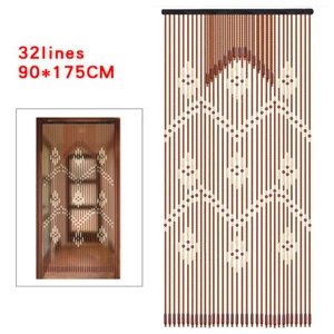 Boho Wooden Beaded Curtain Handmade Room Divider Curtain porch Hanging Decor - Picture 1 of 12