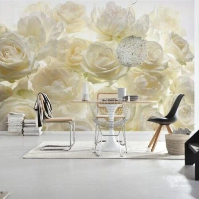 Rose Wallpaper Wall Mural 368x248cm flowers bedroom dressing room woman girl - Image 1 of 4
