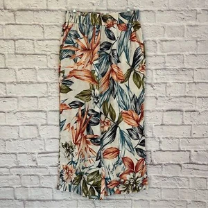 C&C California Damen Medium Leinen Wide Leg Ankle Capri Strand Hose Floral - Bild 1 von 9