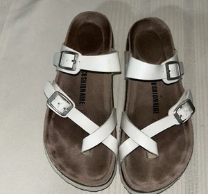 Cushionaire LUNA Women's Sandals White Leather Size 7M - Picture 1 of 6