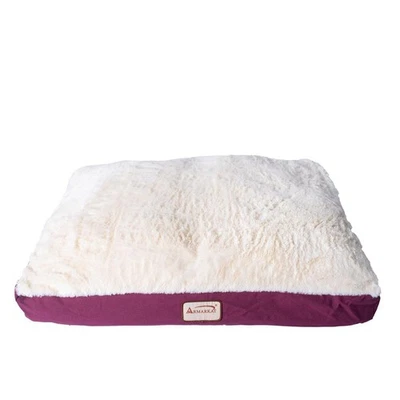 Double Extra Large Pet Bed Mat With Poly Fill Cushion, In Ivory & Burgundy - Image 1 of 4
