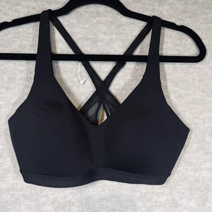 Reggiseno donna Lululemon Up For It pizzo incrociato taglia 36C logo supporto completo nero - Foto 1 di 6