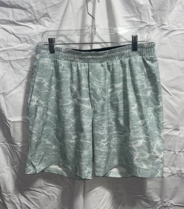 Lululemon Swim Shorts Mens Size Large Blue 7" Inseam Channel Cross Lined Trunks - Picture 1 of 3