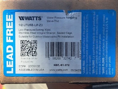 WATTS LFU5B-LP-Z3 Water Pressure Regulator Valve, 1/2 Inch - Image 1 of 4