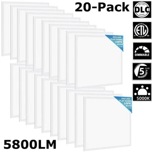 Dimmable 2x2 Drop Ceiling Indoor Commercial Fixture 5800 LM 110-277V,UL,DLC 20PC - Picture 1 of 20