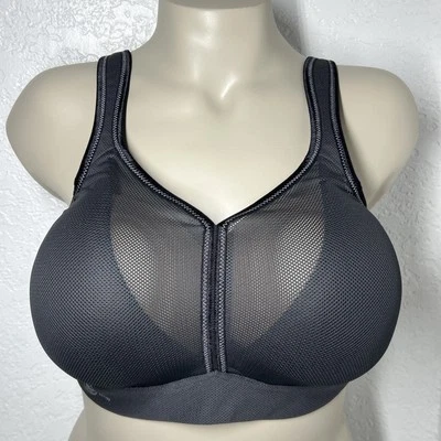 Sujetador deportivo inalámbrico Anita 38F negro antracita control de aire negro correa ancha Foto 1 de 4