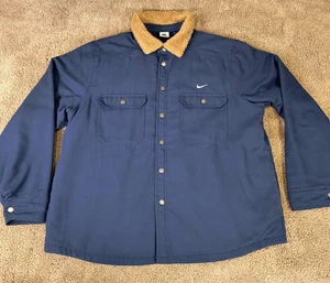 Nike SB Padded Flannel Quilted Jacket Navy Blue DQ6328-410 Men's Size XL - Picture 1 of 13