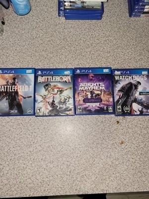 PS4 Shooter Action Lot – Battlefield 1, Battleborn, Agents of Mayhem, Watch Dogs - Image 1 of 3