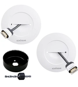 ECHOGEAR Mini In Wall Kabelmanagement/Cord Hider 2,5"-Flügeltülle (weiß) G4 - Bild 1 von 6