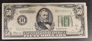 1934 Fifty Dollar Federal Reserve Note $50 Bill Nicely Circulated #92257 - Picture 1 of 2