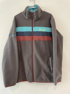 Cotopaxi Men’s Xl Teca Fleece Jacket Gray Multicolor Stripe Pockets - Picture 1 of 6