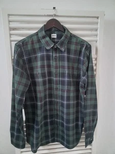 Edwin Mens Check Flannel 'Labour' cotton Shirt Green Medium £80 excellent - Picture 1 of 14