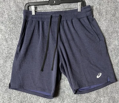 Pantalones Cortos de Entrenamiento Atlético Activo Asics Para Hombres Talla L Bolsillos Cordón Azul Elegante Foto 1 de 4