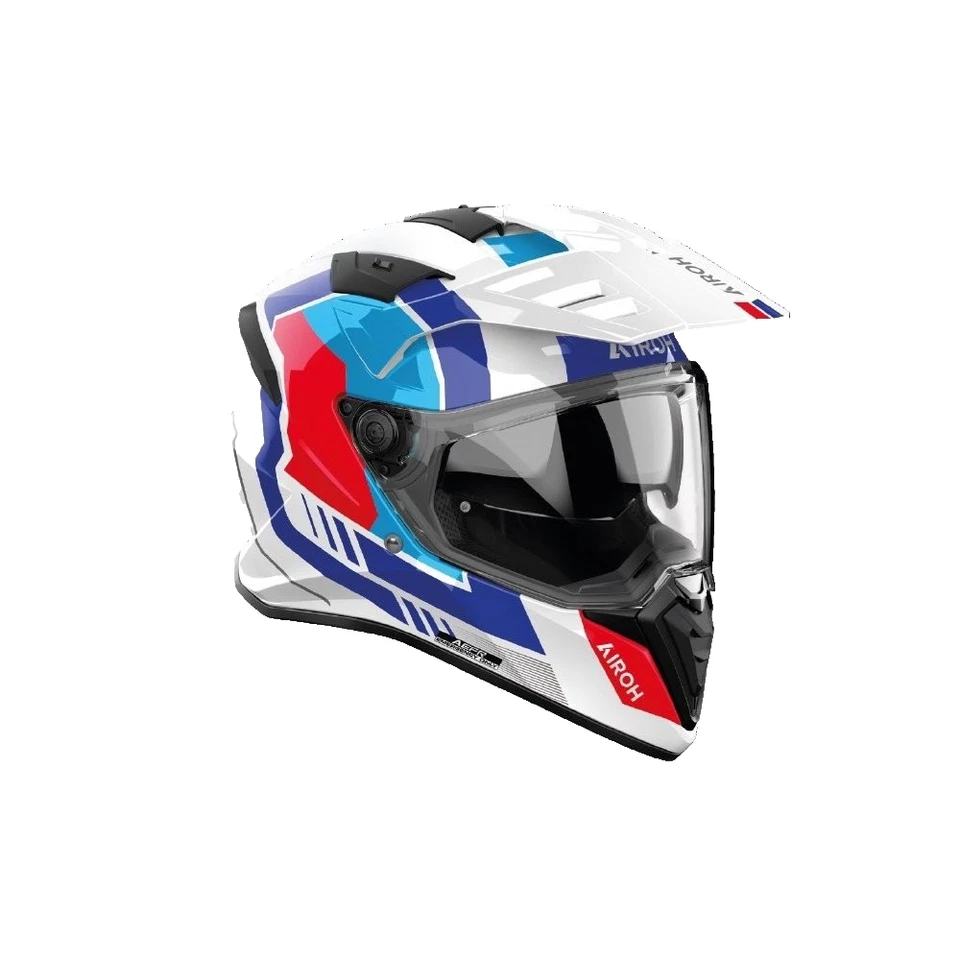 CASCO MOTO INTEGRALE DUAL AIROH BANDIT COLOR HORN WHITE GLOSS TOURING ADVENTURE - Immagine 1 di 3