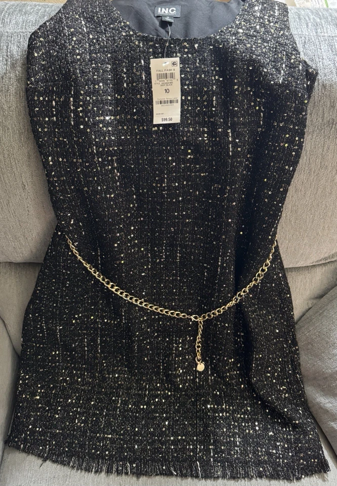 INC International Concepts Women’s Black Sleeveless Dress Size 10 Embellished - Image 1 of 2
